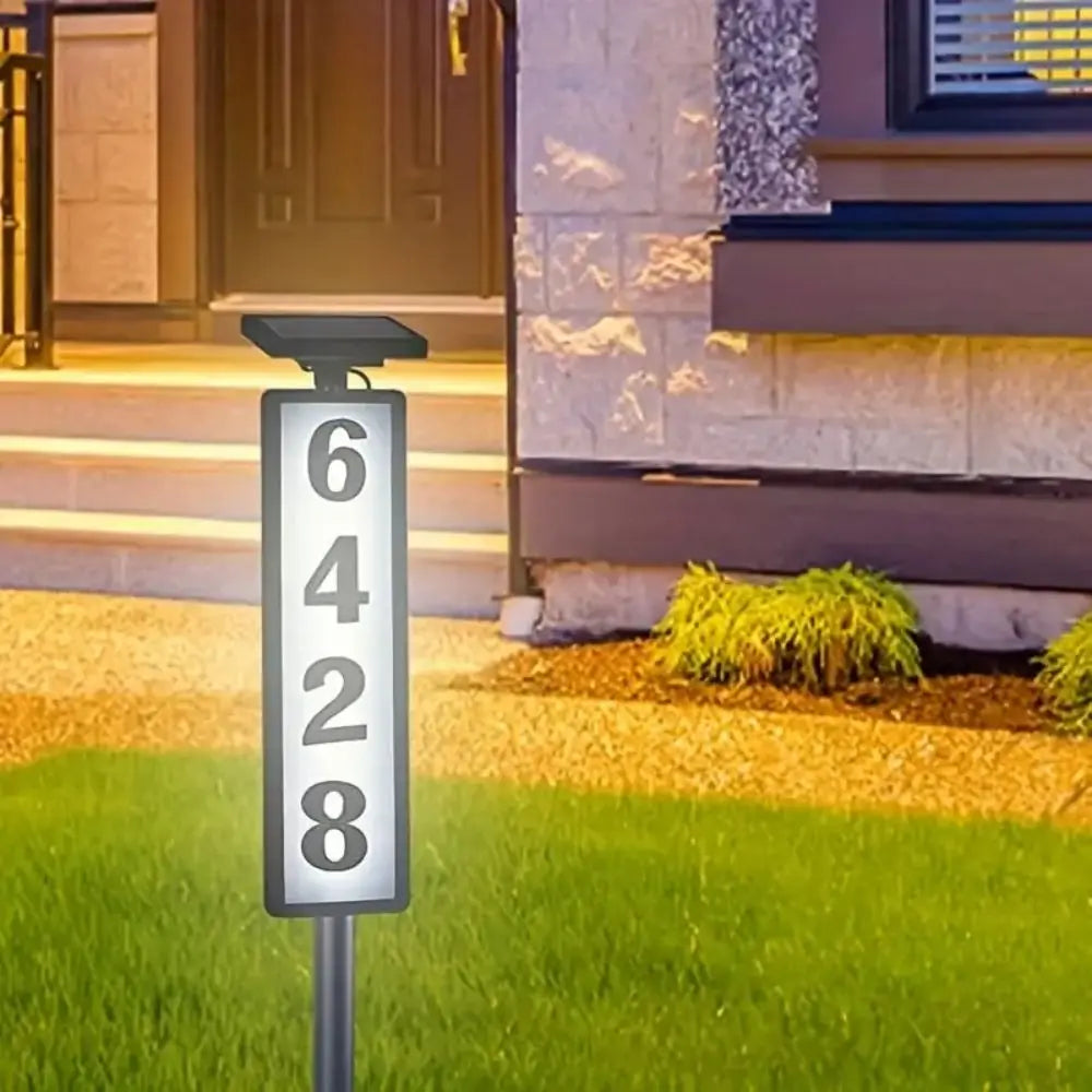 1pc Lighting House Number Light, Solar Address Sign Light With Stake,Solar Powered LED Lighting Address Sign For Houses And Home