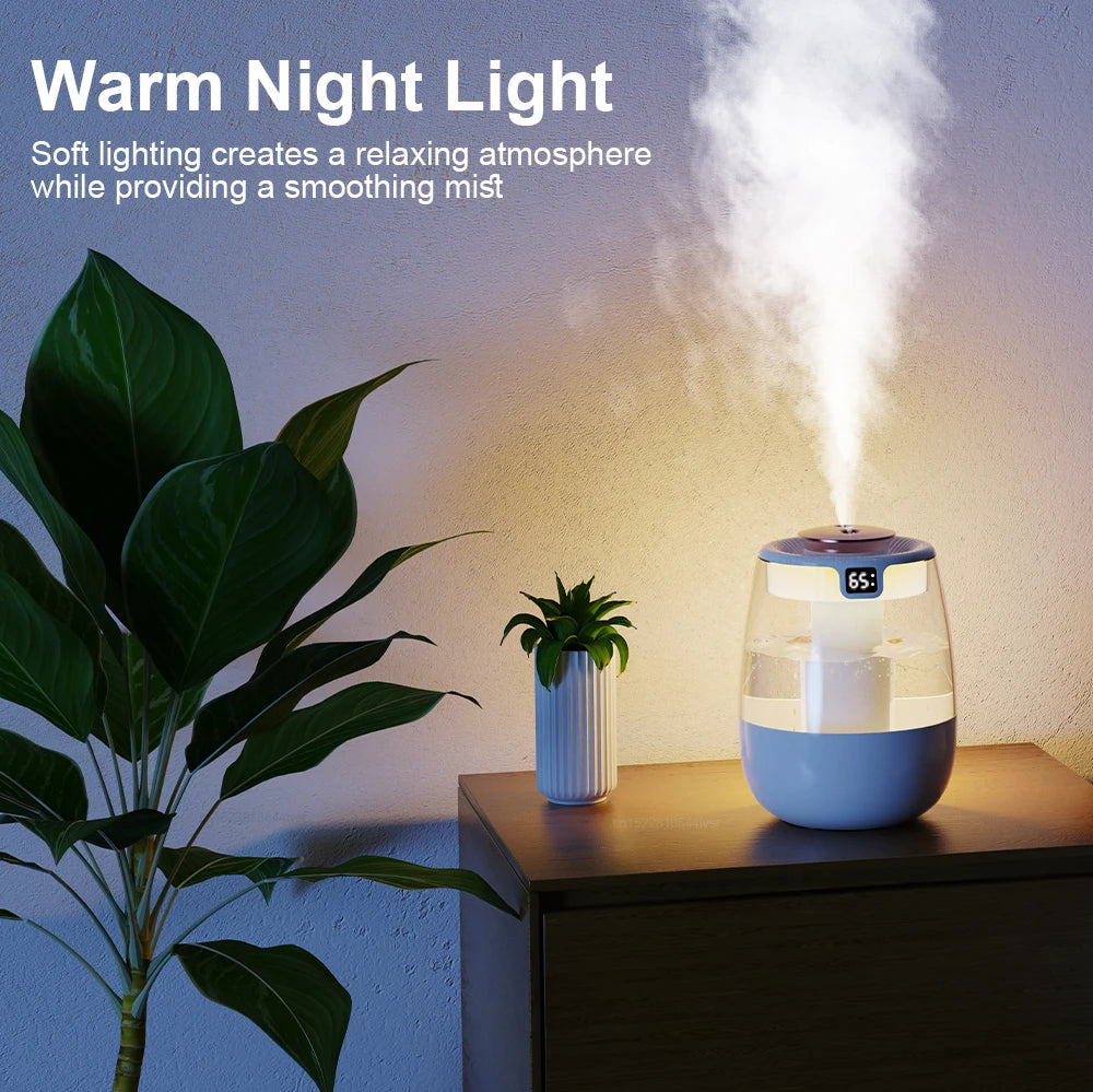 Air Humidifier 1300ml Large Capacity Aroma Humidifier Double Nozzle Essential Oil Humidifier for Home Bedroom with Night Light