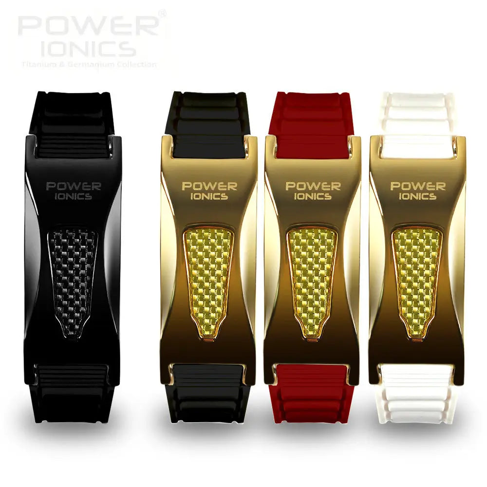 Power Ionics 3000 iones/cc Ironman Titanio Germanio FIR Fibra de Carbono Bio Reloj Pulsera de Golf con Grabado Grabado Gratis