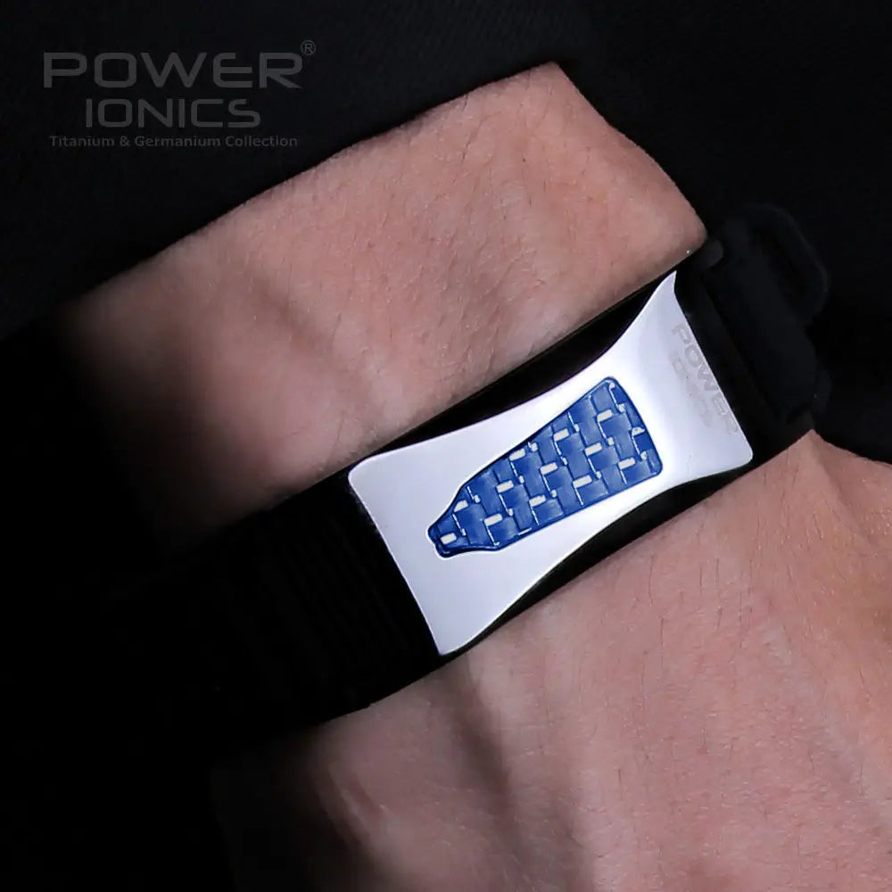 Power Ionics 3000 iones/cc Ironman Titanio Germanio FIR Fibra de Carbono Bio Reloj Pulsera de Golf con Grabado Grabado Gratis
