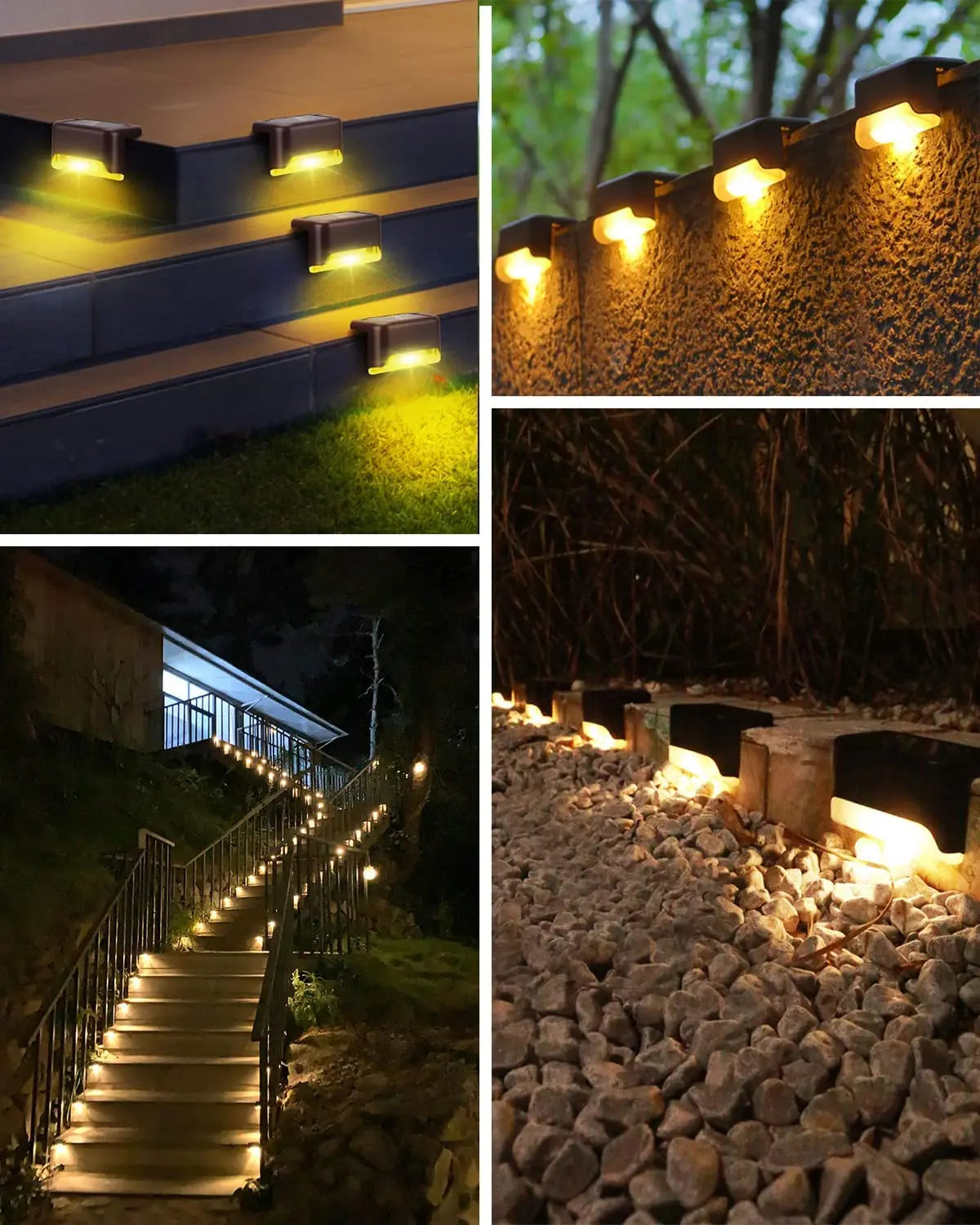 16-Pack Outdoor Solar Deck Lamp For Outdoor Stairs, Steps, Fences, Yards, Patios And Paths LED Light (Warm White)