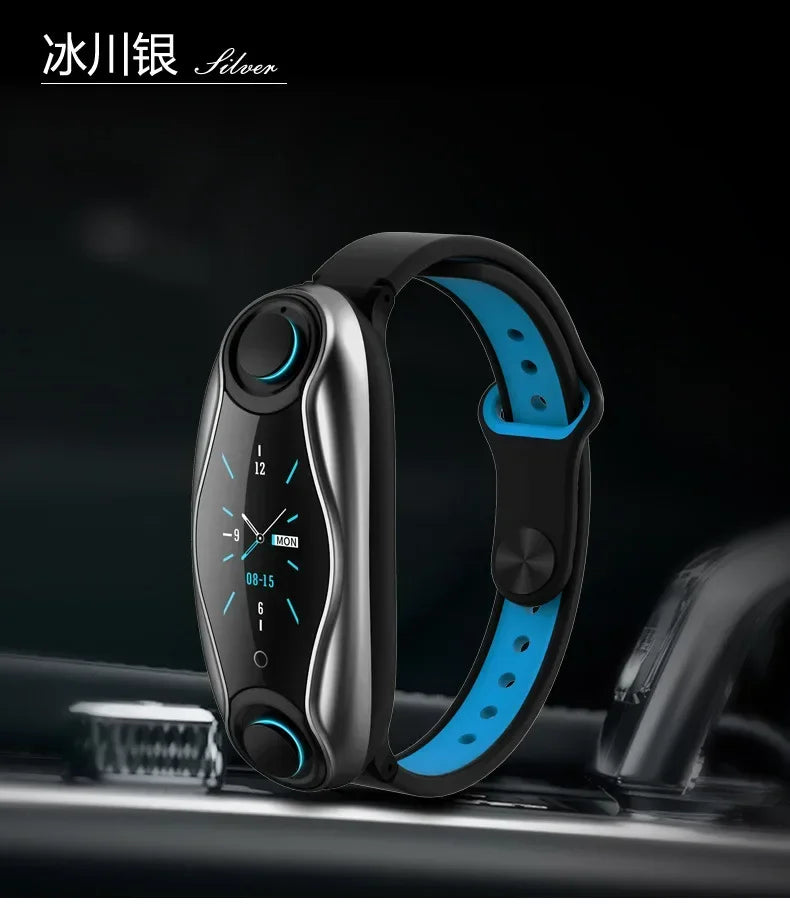 T90 teen heart rate and blood pressure smart bracelet, dual Bluetooth headset two-in-one, sports, Bluetooth call, bracelet