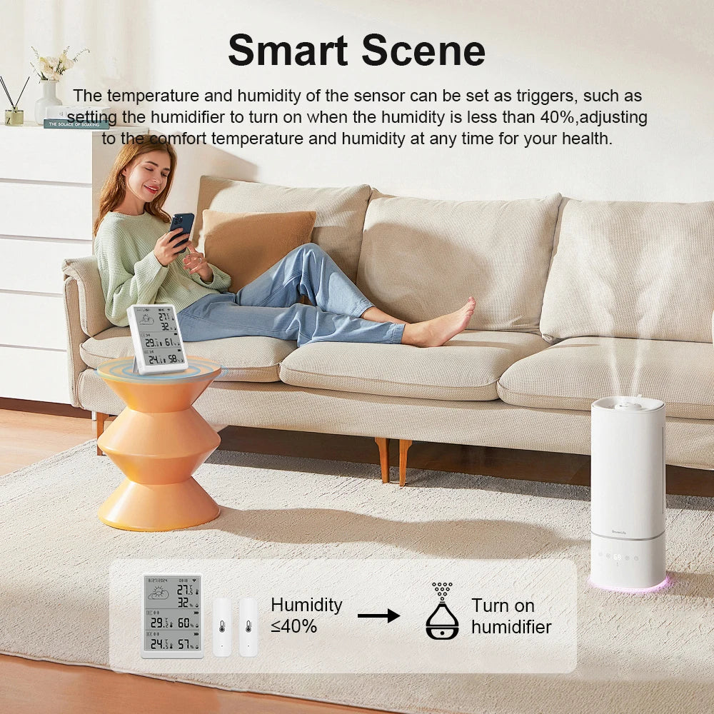 Weather Station RF433 Wireless Indoor Room Thermometer Digital WIFI Temperature Hygrometer Multiple Outdoor Sensors Smart Life