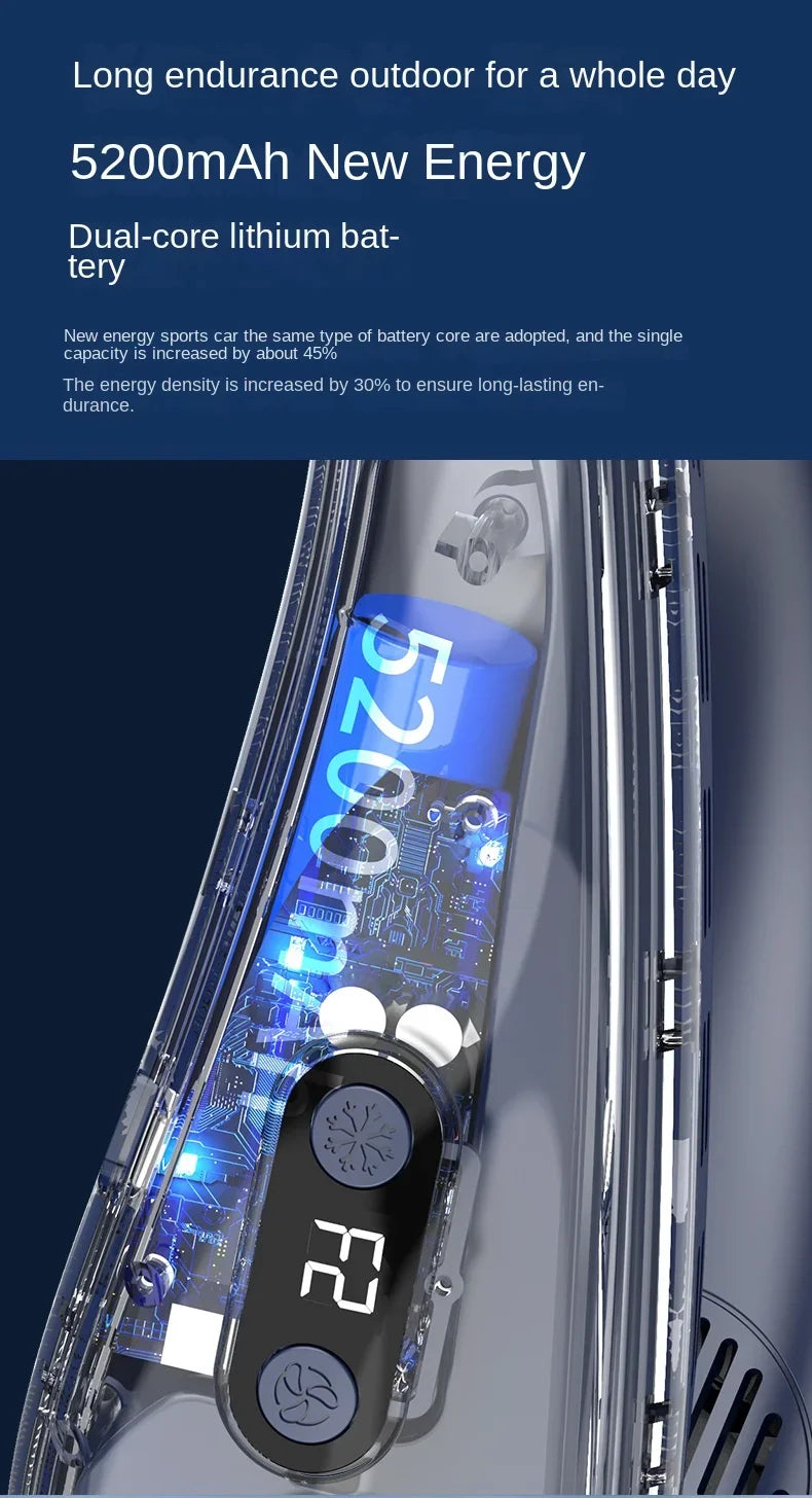 New Neck Air Conditioner Portable Neck Fan Rechargeable Semiconductor Cooling Bladeless Fan Wearable Cooler multi purpose