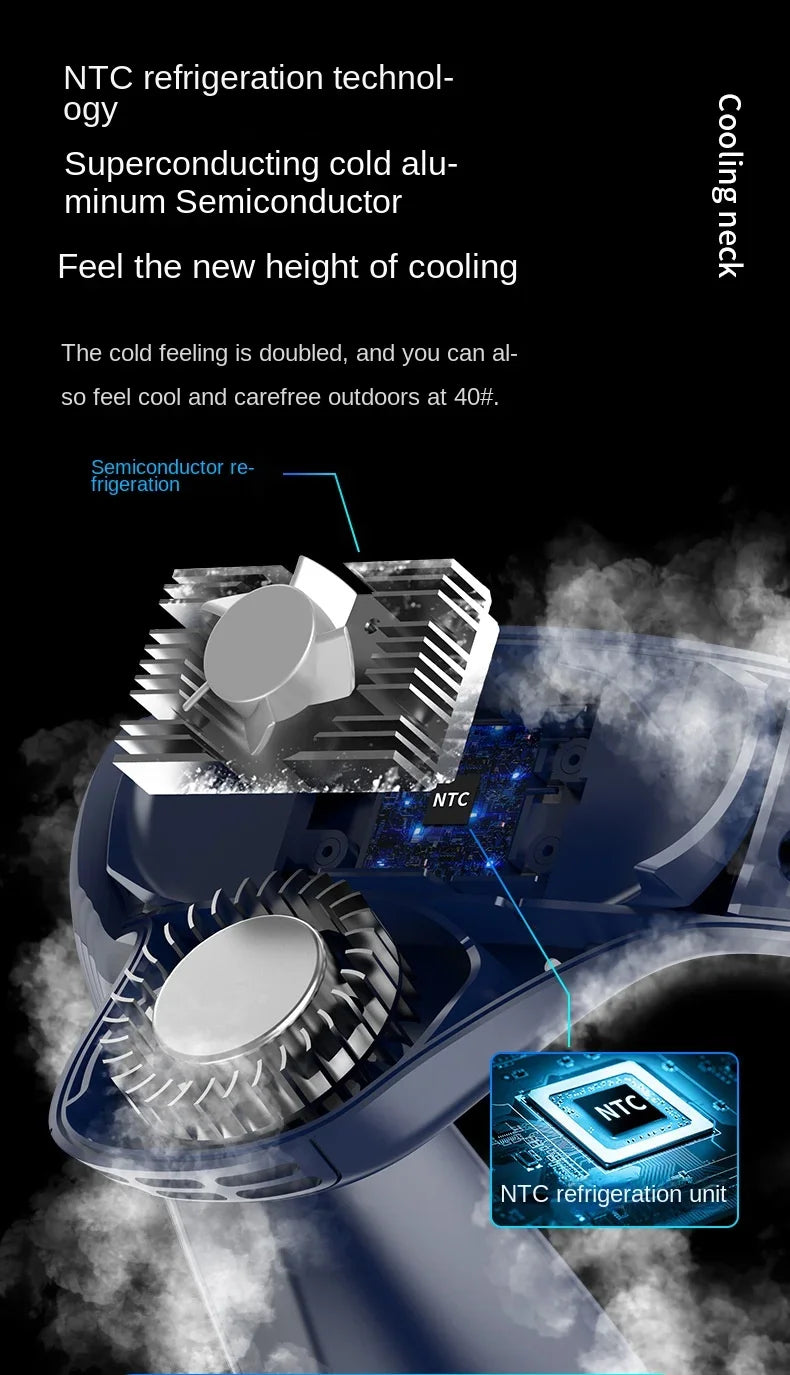 New Neck Air Conditioner Portable Neck Fan Rechargeable Semiconductor Cooling Bladeless Fan Wearable Cooler multi purpose