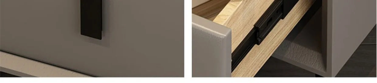 3 Drawers Smart Bedside Table with Wireless Charging Solid Wood Bedroom End Table with Fingerprints Lock Hotel Nightstands