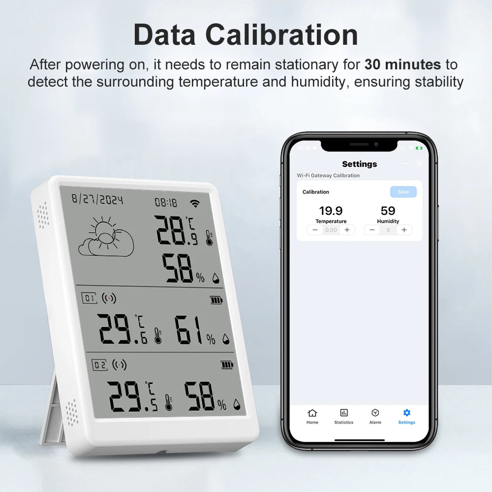 Weather Station RF433 Wireless Indoor Room Thermometer Digital WIFI Temperature Hygrometer Multiple Outdoor Sensors Smart Life