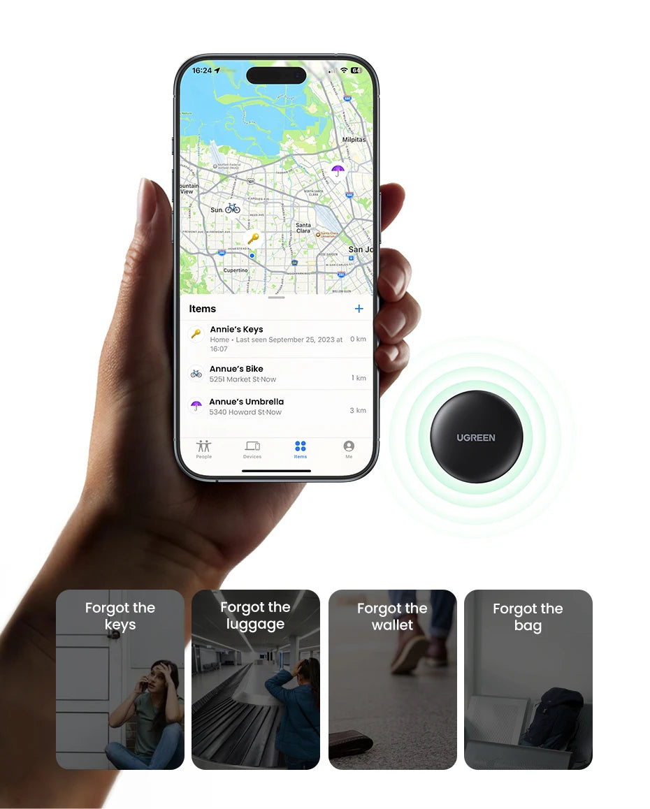 UGREEN Finder Security SmartTrack Link SmartTag With Apple Find My Key Bluetooth Tracker For Earbud Luggage MFi Phone Finder IOS