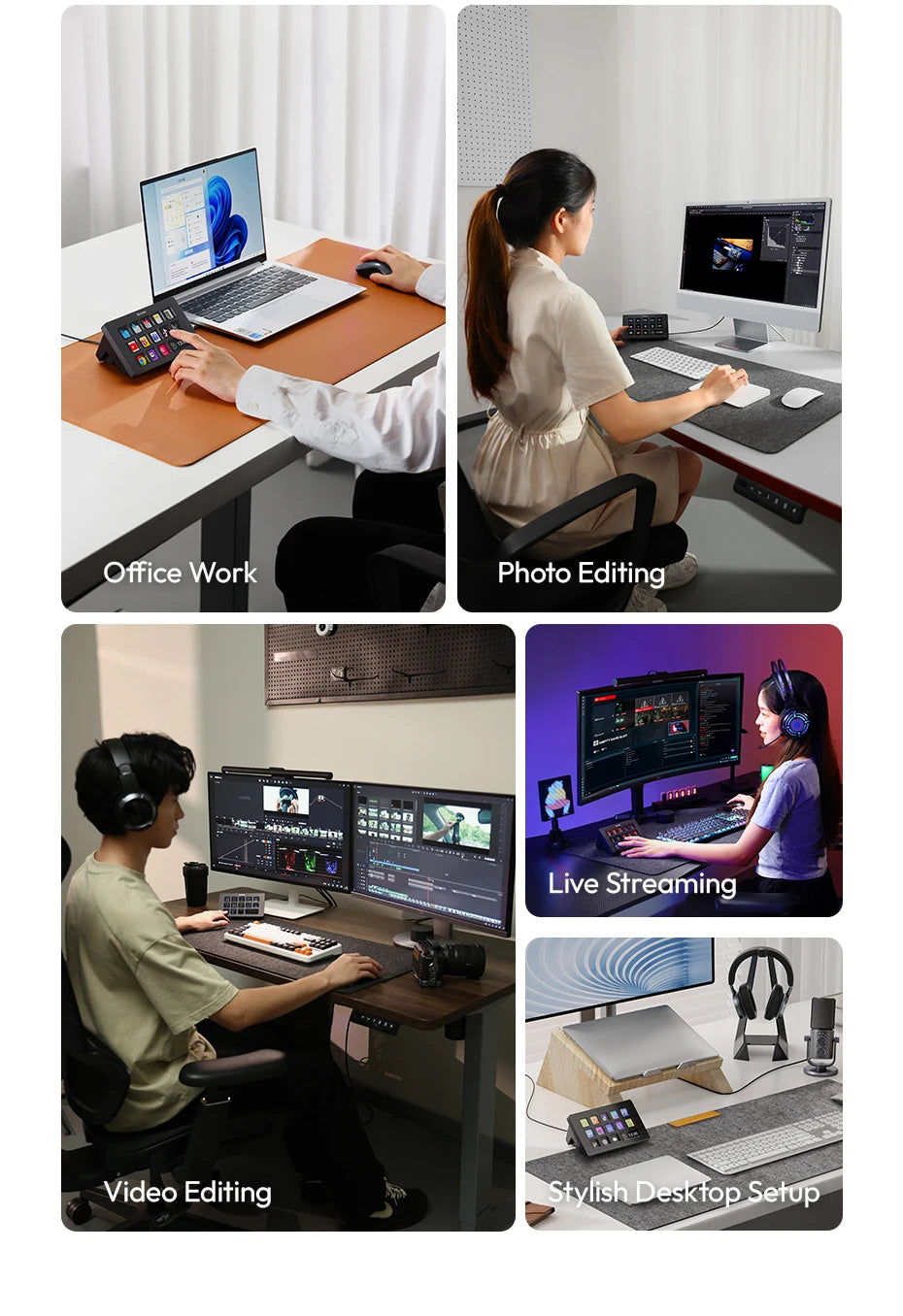 Ulanzi D200 Live Streaming Controller 13 LCD Keys for Gaming Office Work Vlog Content Creation Photo Video Editing