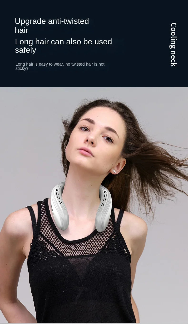 New Neck Air Conditioner Portable Neck Fan Rechargeable Semiconductor Cooling Bladeless Fan Wearable Cooler multi purpose