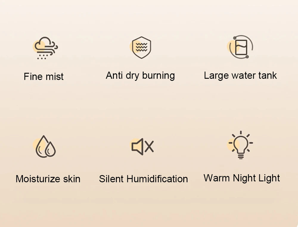 Air Humidifier 1300ml Large Capacity Aroma Humidifier Double Nozzle Essential Oil Humidifier for Home Bedroom with Night Light