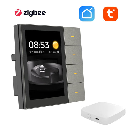 F3-pro Tuya Smart Central Control Panel ZigBee Wall Switch Home Automation Wireless Lighting Control System