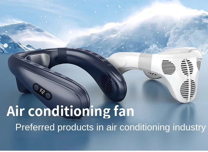 New Neck Air Conditioner Portable Neck Fan Rechargeable Semiconductor Cooling Bladeless Fan Wearable Cooler multi purpose