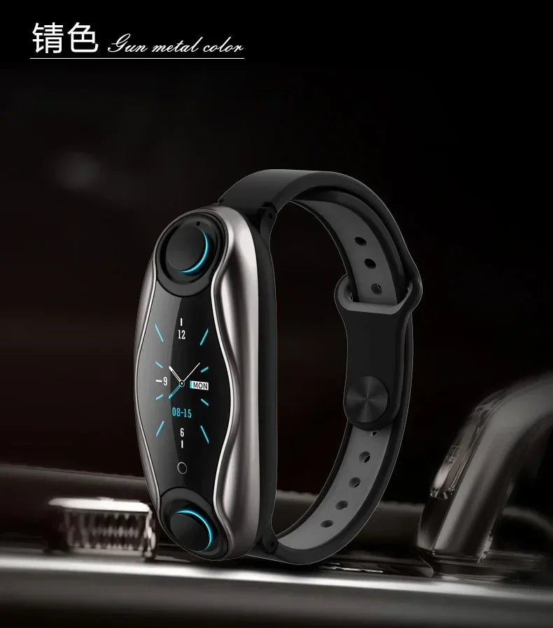 T90 teen heart rate and blood pressure smart bracelet, dual Bluetooth headset two-in-one, sports, Bluetooth call, bracelet