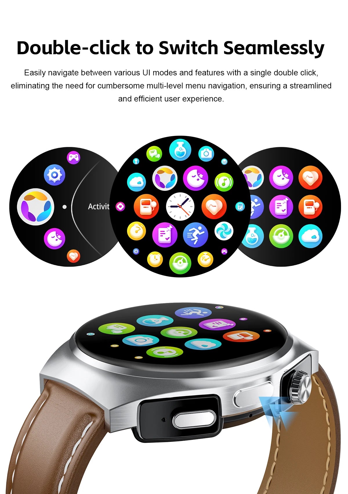 New Sapphire Screen Smart Watch Men 360*360 HD AMOLED TWS Headset Two In One Wireless Bluetooth Call Sport Fitness Smartwatches