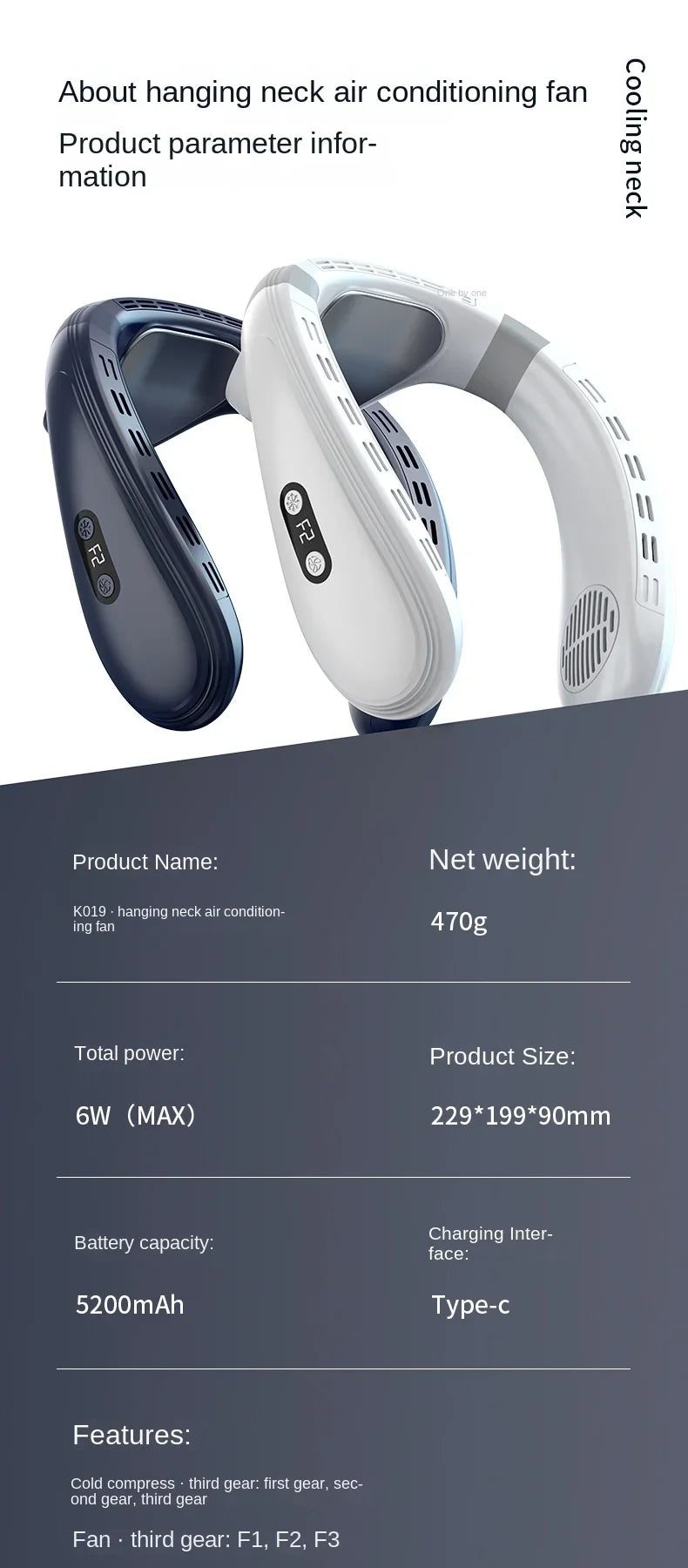 New Neck Air Conditioner Portable Neck Fan Rechargeable Semiconductor Cooling Bladeless Fan Wearable Cooler multi purpose