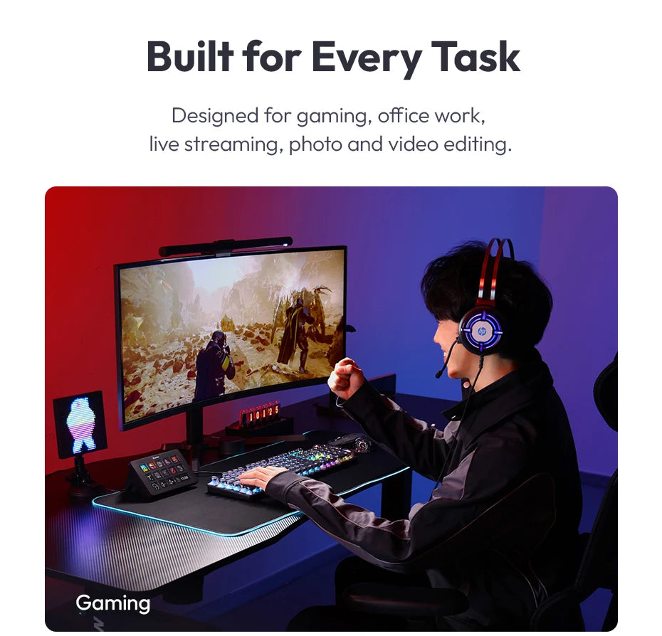 Ulanzi D200 Live Streaming Controller 13 LCD Keys for Gaming Office Work Vlog Content Creation Photo Video Editing