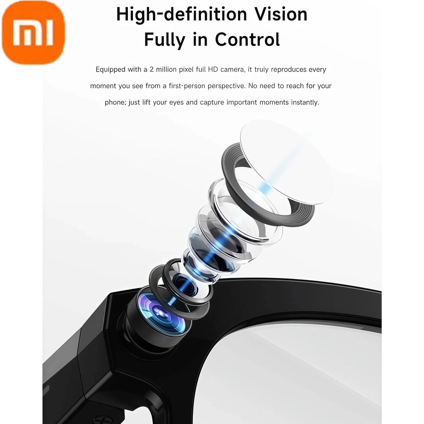 Xiaomi 6K HD AI Smart Camera Glasses Multifunctional Bluetooth Calling Voice Assistant Music Player Translation Camera Glasses