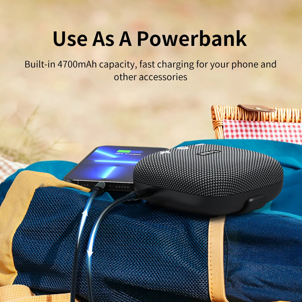 Tribit StormBox Micro 2 Portable Bluetooth Speaker with Deep Bass 10W Power IP67 Waterproof Small Outdoor Speaker Built-in Strap