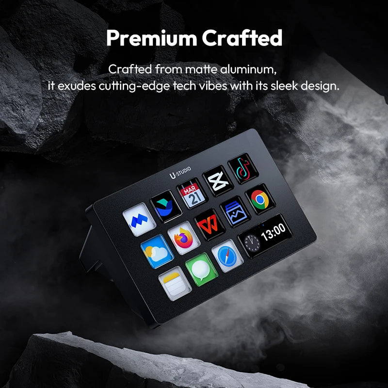 Ulanzi D200 Live Streaming Controller 13 LCD Keys for Gaming Office Work Vlog Content Creation Photo Video Editing