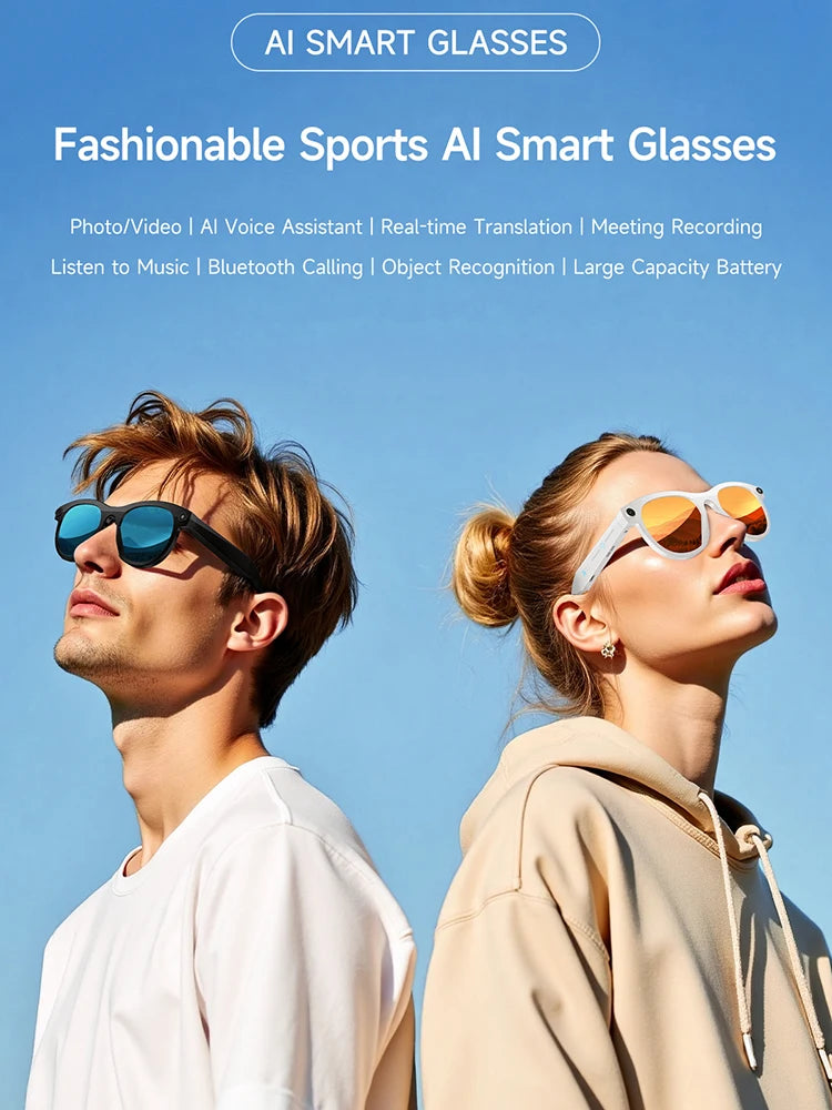 Xiaomi 6K HD AI Smart Camera Glasses Multifunctional Bluetooth Calling Voice Assistant Music Player Translation Camera Glasses