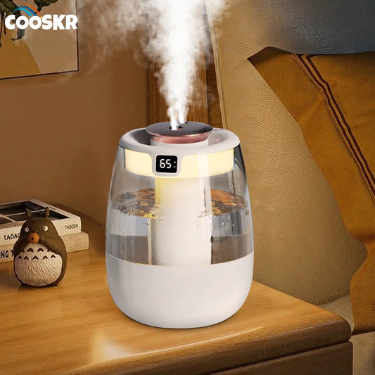 Air Humidifier 1300ml Large Capacity Aroma Humidifier Double Nozzle Essential Oil Humidifier for Home Bedroom with Night Light