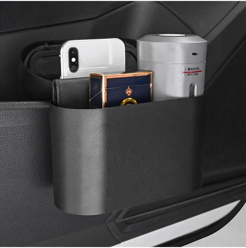 Universal Car Clamshell Trash Bin Hanging Vehicle Garbage Dust Case Storage Box Black Square Pressing Trash Can Accessories