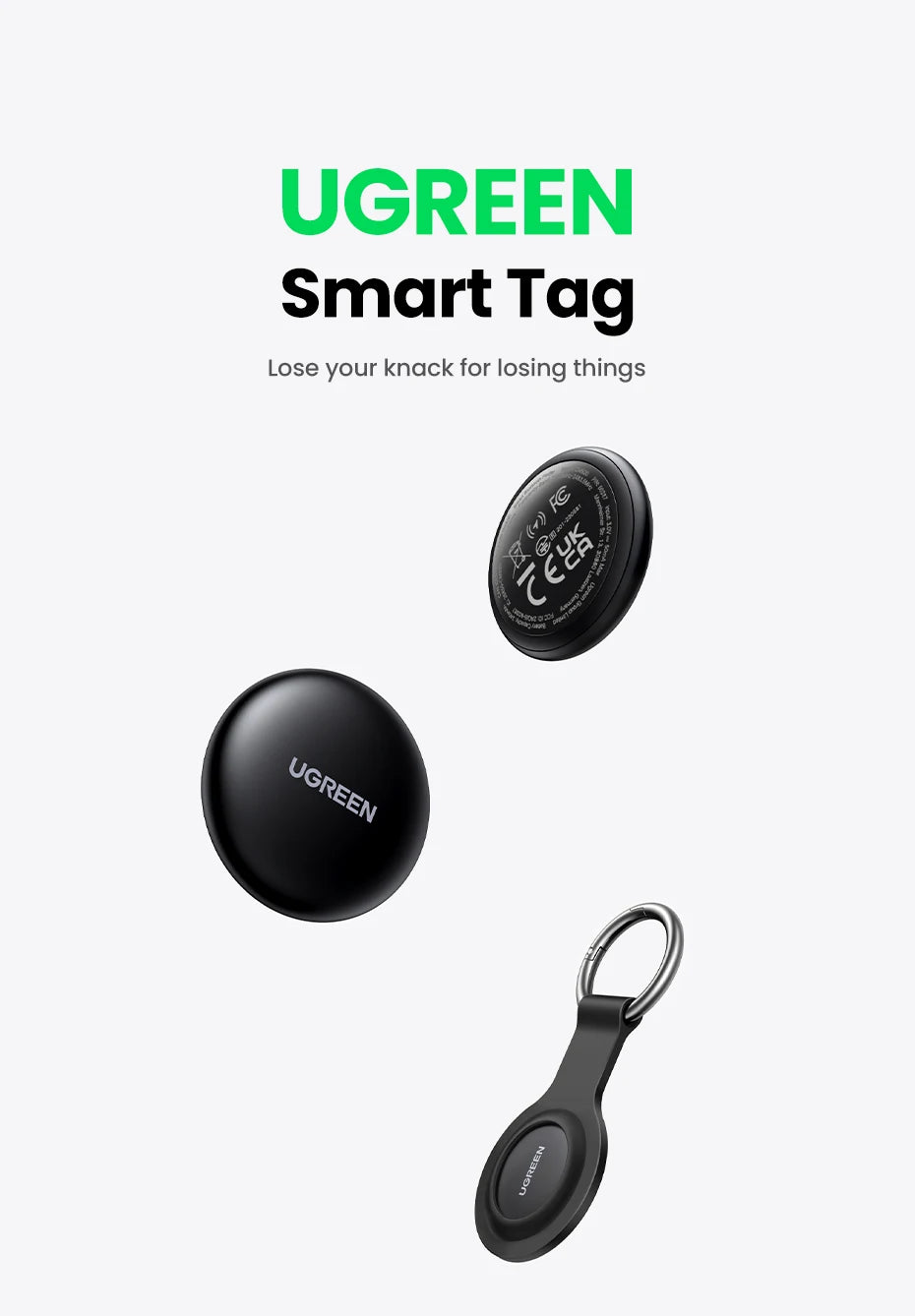 UGREEN Finder Security SmartTrack Link SmartTag With Apple Find My Key Bluetooth Tracker For Earbud Luggage MFi Phone Finder IOS