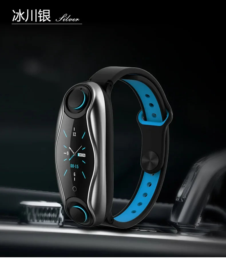 T90 teen heart rate and blood pressure smart bracelet, dual Bluetooth headset two-in-one, sports, Bluetooth call, bracelet
