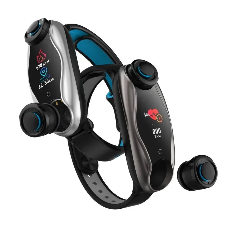 T90 teen heart rate and blood pressure smart bracelet, dual Bluetooth headset two-in-one, sports, Bluetooth call, bracelet
