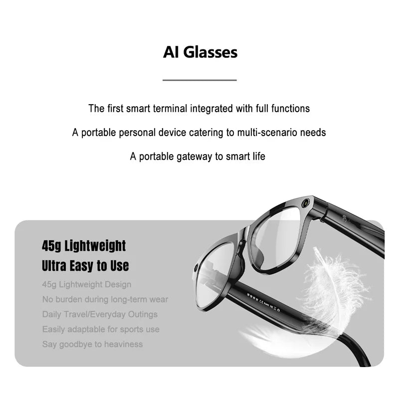 Xiaomi Mijia 4K HD Color Changing AI Smart Glasses Chat GPT 100MP Camera Bluetooth Call Voice Assistant  Control Smart Glasses