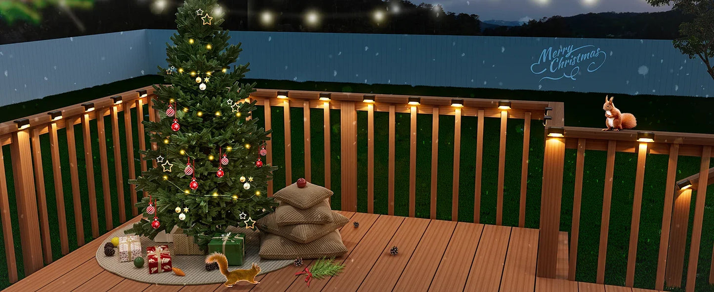 16-Pack Outdoor Solar Deck Lamp For Outdoor Stairs, Steps, Fences, Yards, Patios And Paths LED Light (Warm White)