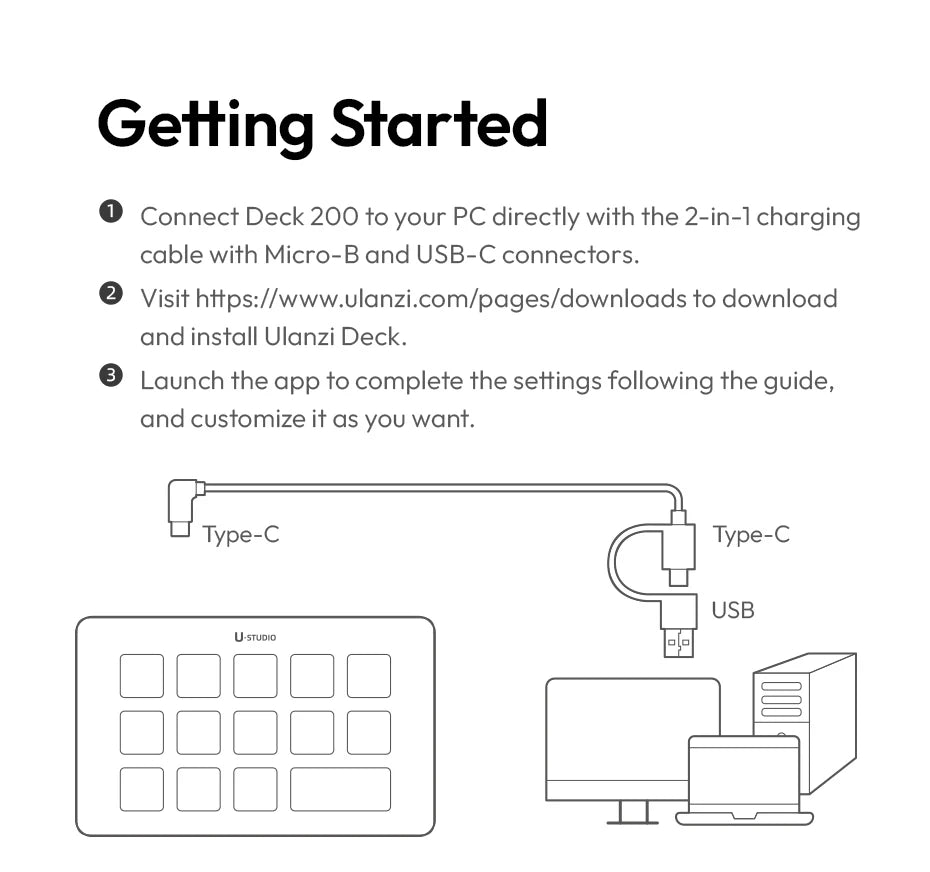 Ulanzi D200 Live Streaming Controller 13 LCD Keys for Gaming Office Work Vlog Content Creation Photo Video Editing