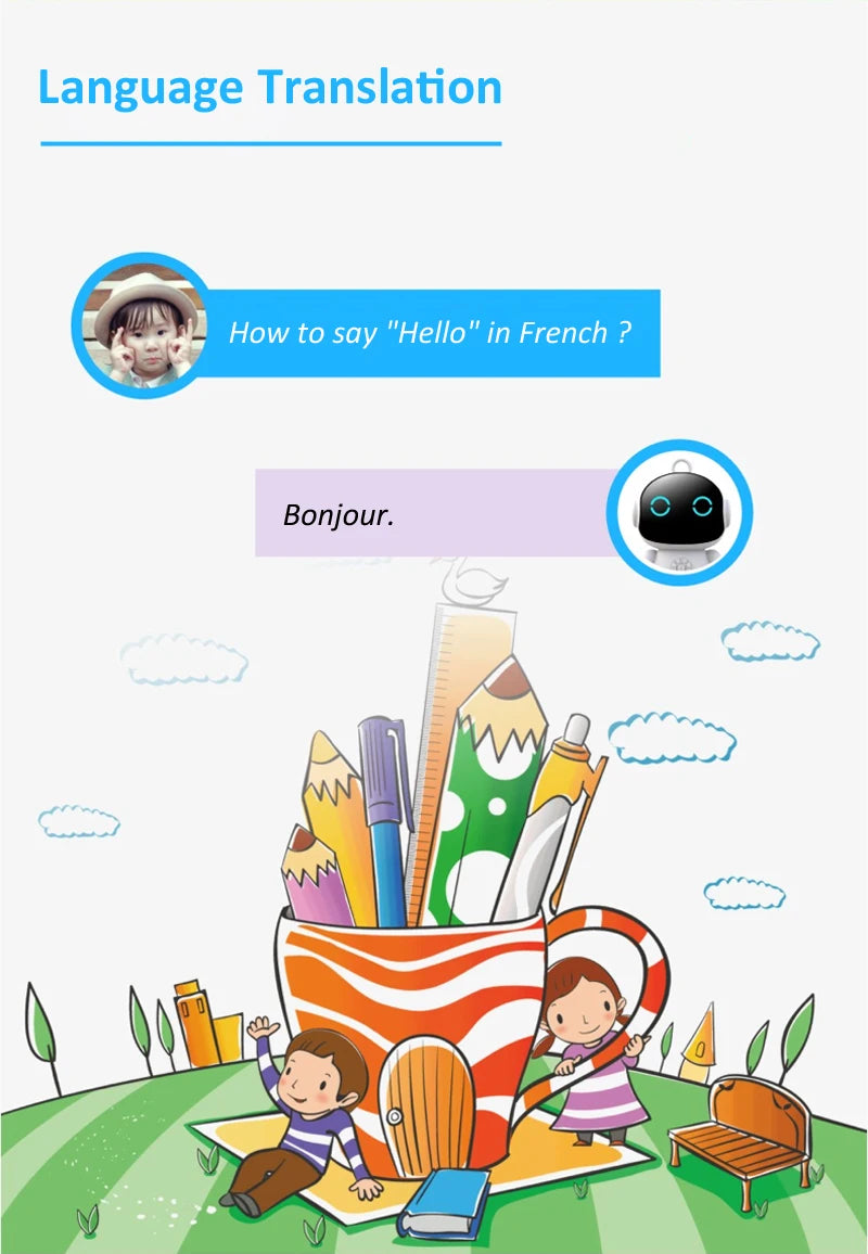 Tuya Smart AI Robot WiFi Early Education Toys for Children Speech Recognition & Voice Interactive Educational Learning Machine