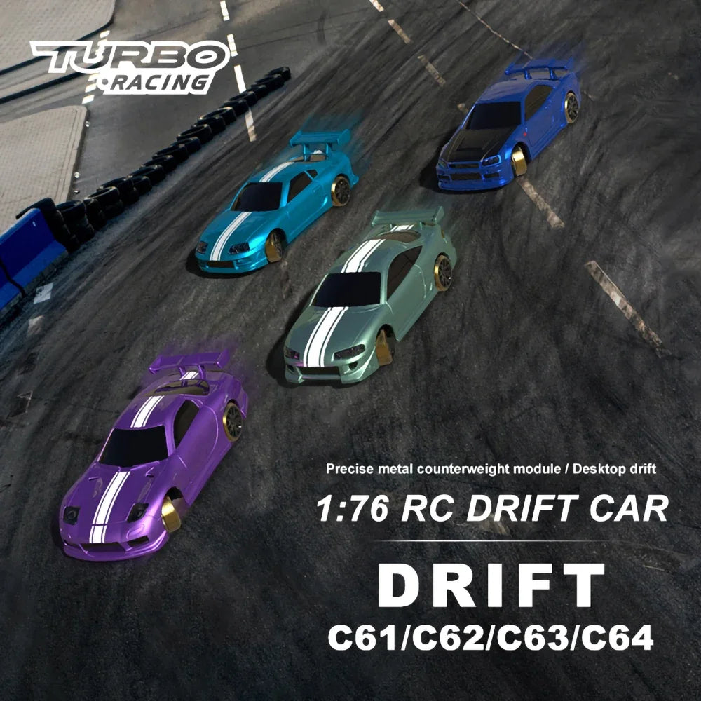 TURBO RACING C61 C62 C63 C64 C74 1/76 MINI RC Electric Remote Control Model Car Drift Racing Adult Desktop Toys