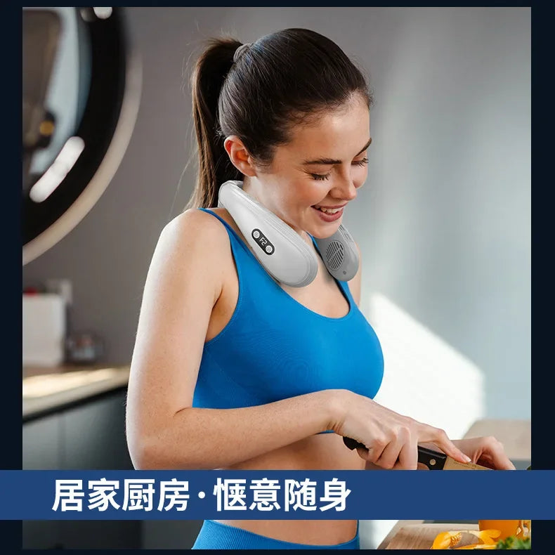New Neck Air Conditioner Portable Neck Fan Rechargeable Semiconductor Cooling Bladeless Fan Wearable Cooler multi purpose