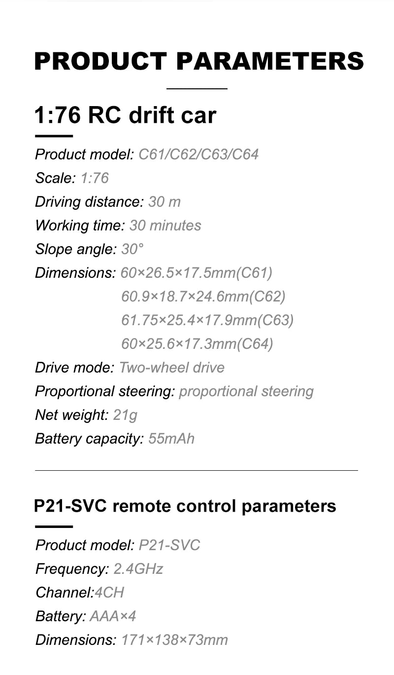 TURBO RACING C61 C62 C63 C64 C74 1/76 MINI RC Electric Remote Control Model Car Drift Racing Adult Desktop Toys