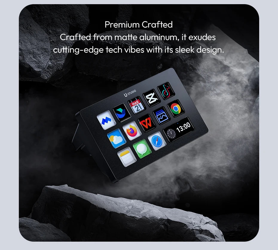 Ulanzi D200 Live Streaming Controller 13 LCD Keys for Gaming Office Work Vlog Content Creation Photo Video Editing