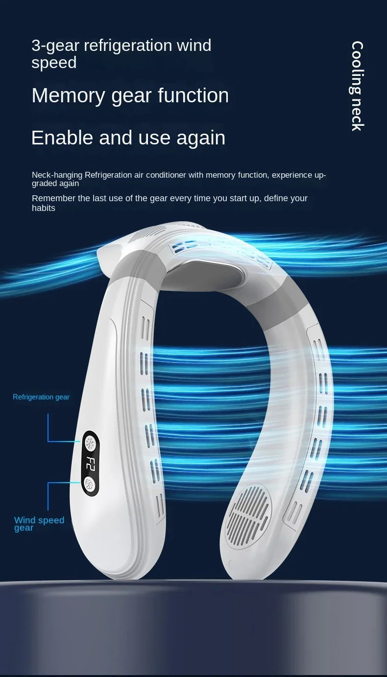 New Neck Air Conditioner Portable Neck Fan Rechargeable Semiconductor Cooling Bladeless Fan Wearable Cooler multi purpose