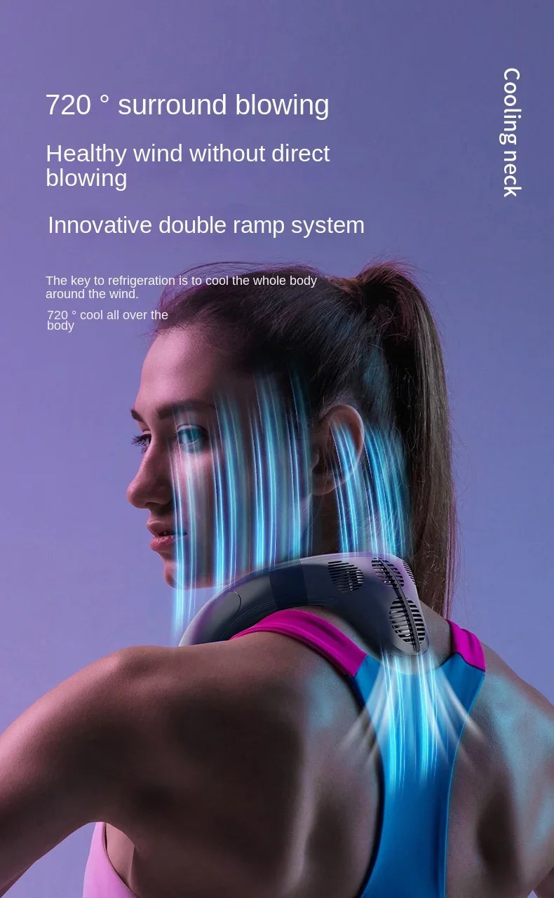 New Neck Air Conditioner Portable Neck Fan Rechargeable Semiconductor Cooling Bladeless Fan Wearable Cooler multi purpose