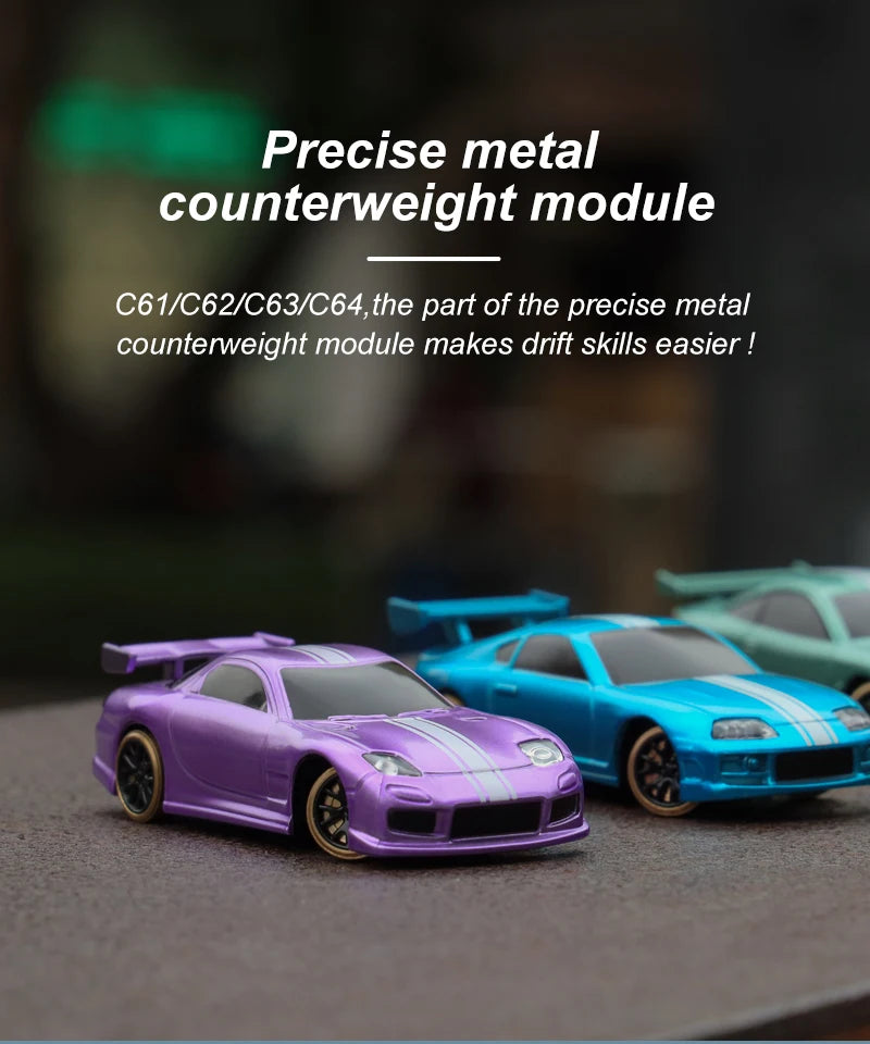 TURBO RACING C61 C62 C63 C64 C74 1/76 MINI RC Electric Remote Control Model Car Drift Racing Adult Desktop Toys