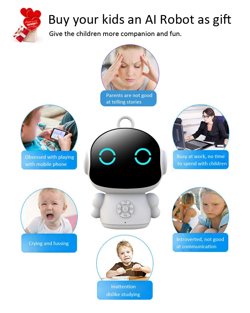 Tuya Smart AI Robot WiFi Early Education Toys for Children Speech Recognition & Voice Interactive Educational Learning Machine