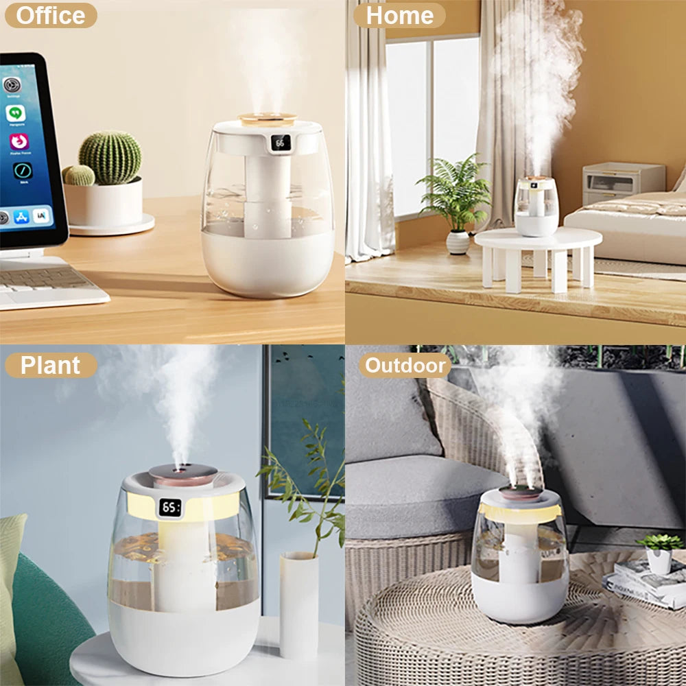 Air Humidifier 1300ml Large Capacity Aroma Humidifier Double Nozzle Essential Oil Humidifier for Home Bedroom with Night Light