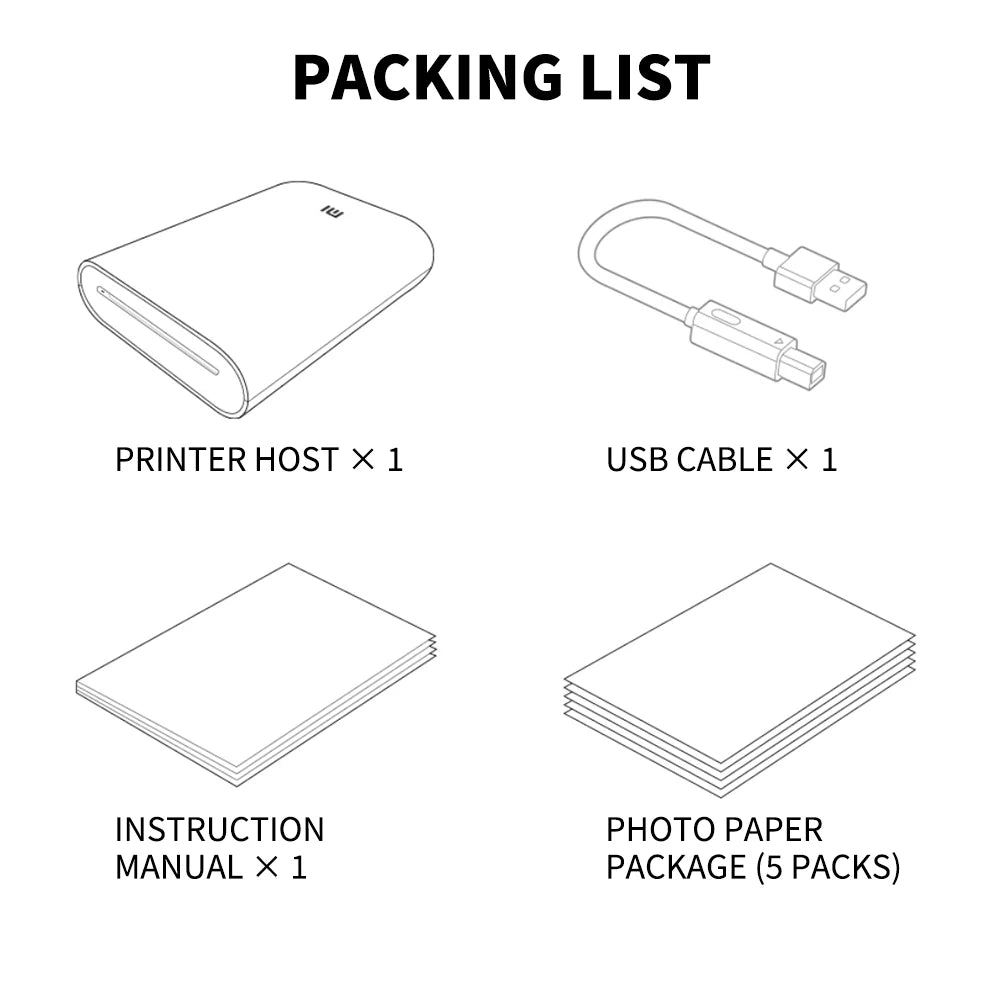 Xiaomi mijia AR Printer 300dpi Portable Photo Mini Pocket With Share 500mAh Picture Printer Pocket Printer Work With Mihome APP