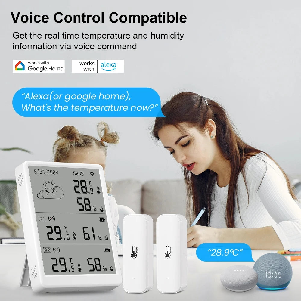 Weather Station RF433 Wireless Indoor Room Thermometer Digital WIFI Temperature Hygrometer Multiple Outdoor Sensors Smart Life