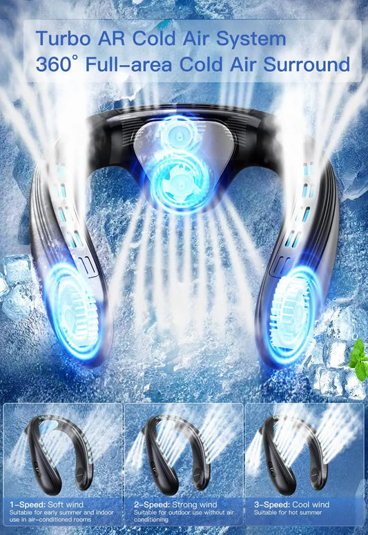 New Neck Air Conditioner Portable Neck Fan Rechargeable Semiconductor Cooling Bladeless Fan Wearable Cooler multi purpose