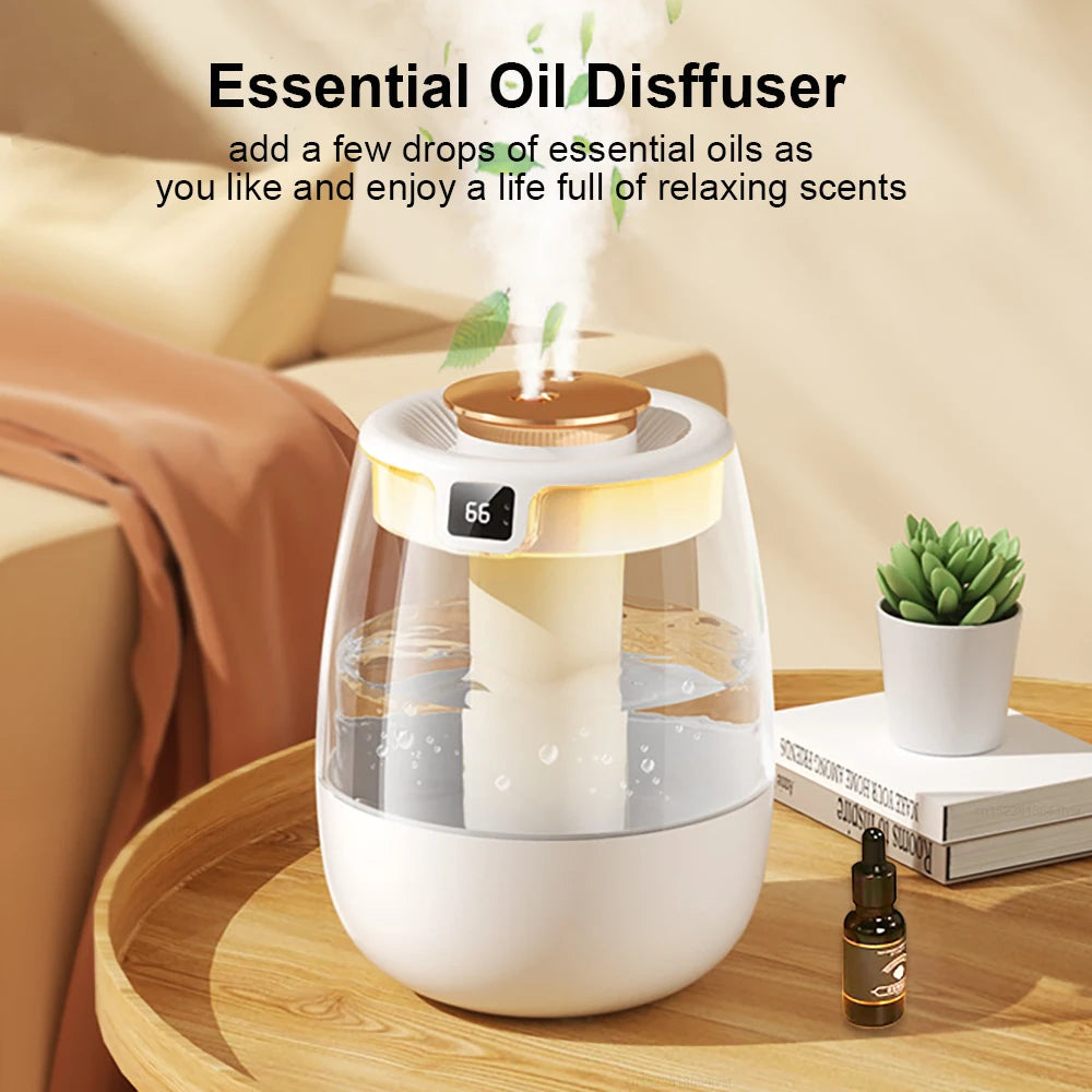 Air Humidifier 1300ml Large Capacity Aroma Humidifier Double Nozzle Essential Oil Humidifier for Home Bedroom with Night Light