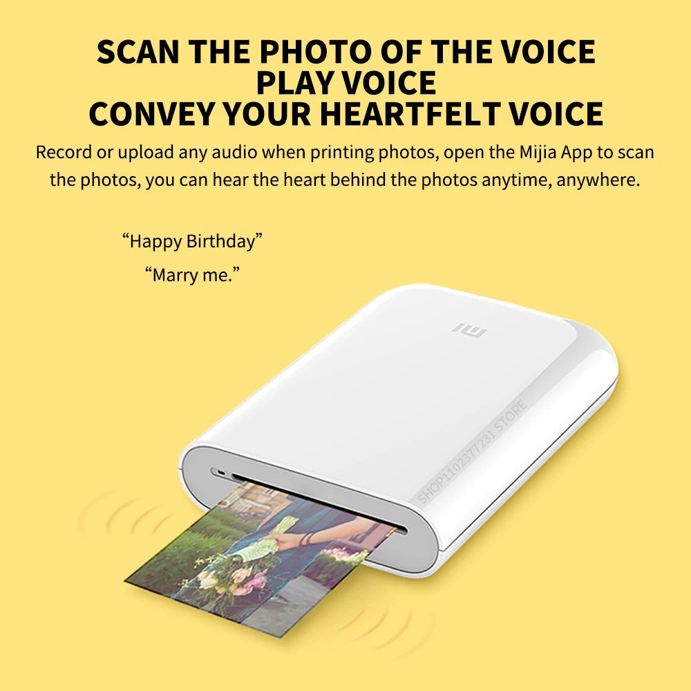 Xiaomi mijia AR Printer 300dpi Portable Photo Mini Pocket With Share 500mAh Picture Printer Pocket Printer Work With Mihome APP