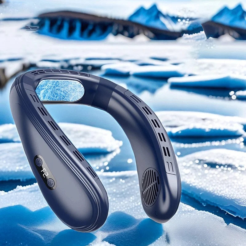 New Neck Air Conditioner Portable Neck Fan Rechargeable Semiconductor Cooling Bladeless Fan Wearable Cooler multi purpose