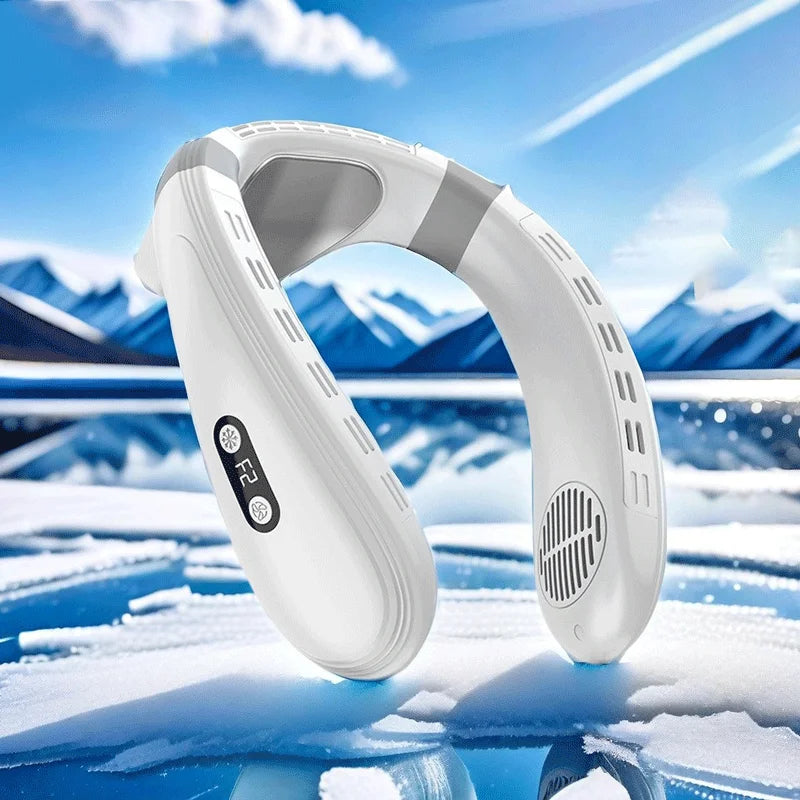 New Neck Air Conditioner Portable Neck Fan Rechargeable Semiconductor Cooling Bladeless Fan Wearable Cooler multi purpose